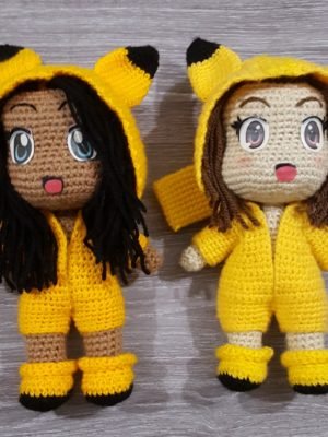 Chibi Doll Base with Pikachu Inspired Onesie