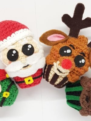 Festive Christmas Crochet Cupcakes Set 1