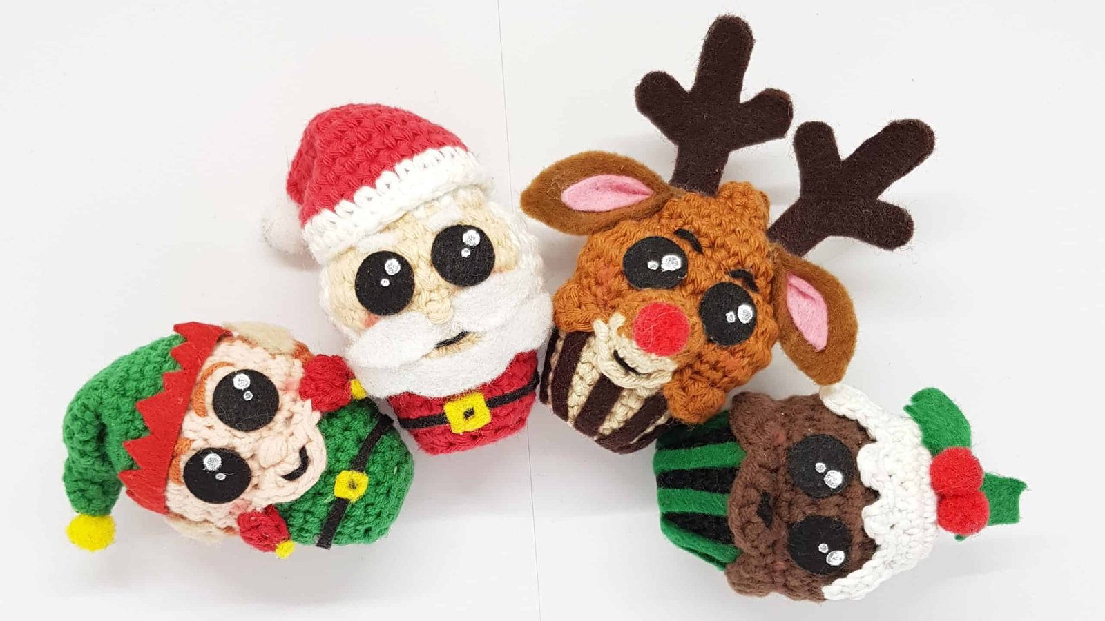 Festive Christmas Crochet Cupcakes Set 1