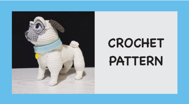 A crochet pattern of a dog and a monkey Description automatically generated