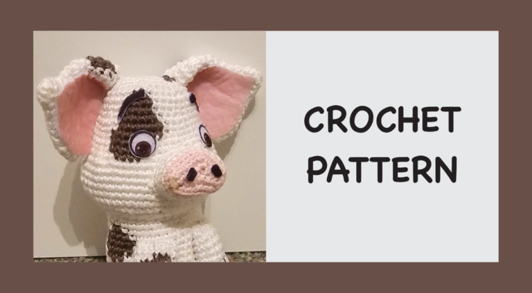 A crochet cow toy Description automatically generated